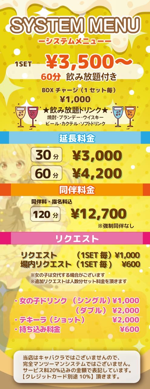 きゃらめるぽっぷのメニュー